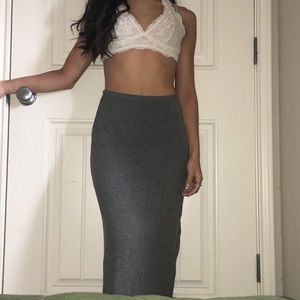 Long Gray Maxi Skirt